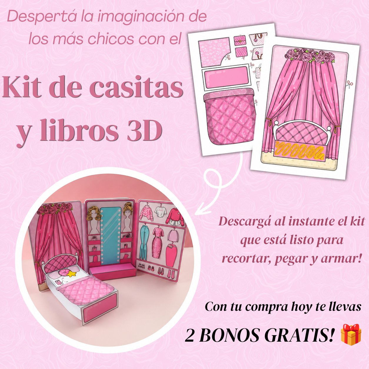 MEGA PACK DE CASITAS Y LIBROS 3D + 2 Bonos 🎁